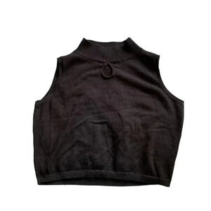 John galt black mock neck small key hole women minimalist casual